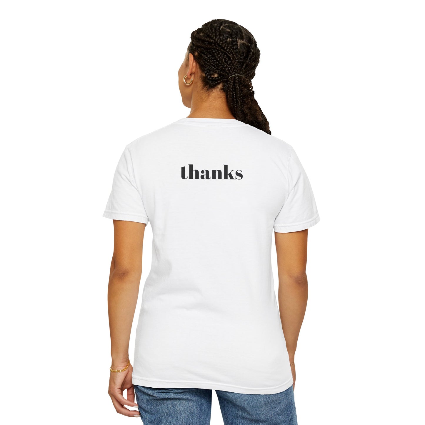 “Hi I Have a Girlfriend so Please Don't Talk to Me (she knows how to fight)” Graphic Tee — Funny Front Text & “thanks” Back T-Shirt